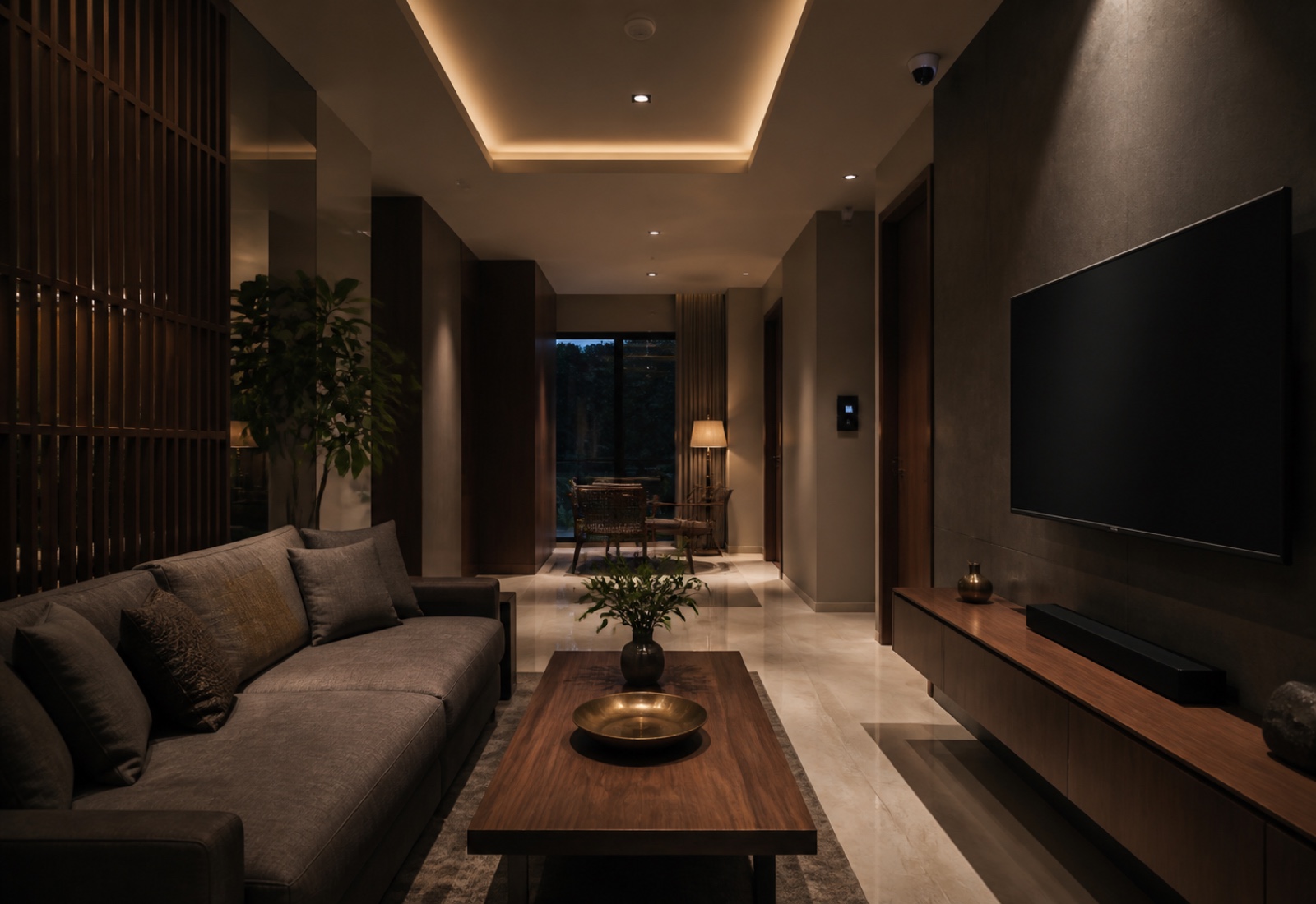Interior showroom NexGrid yang ditata seperti ruang tamu